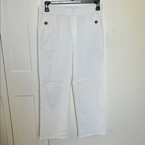 White Crop Wide-Leg Pants